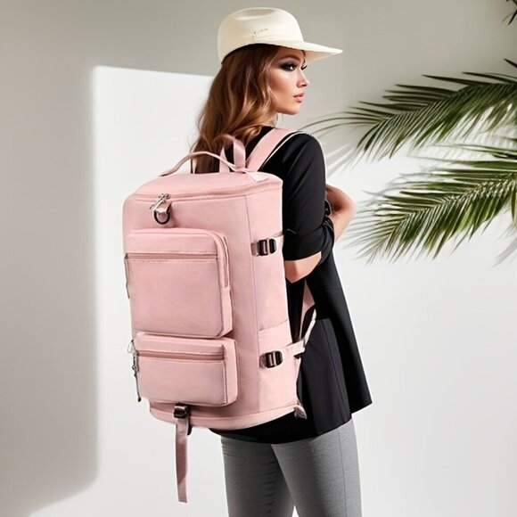 Travel Passions - Pink Portable Multifunctional Duffle Backpack main image 9